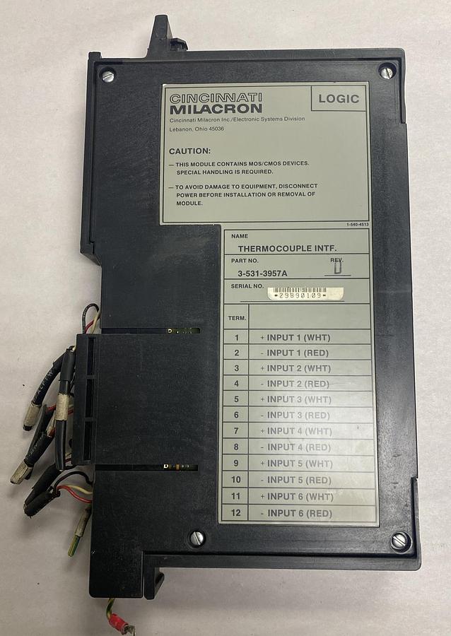 Used Cincinnati Milacron,3-531-3957A,Rev D Thermocouple Interface Module