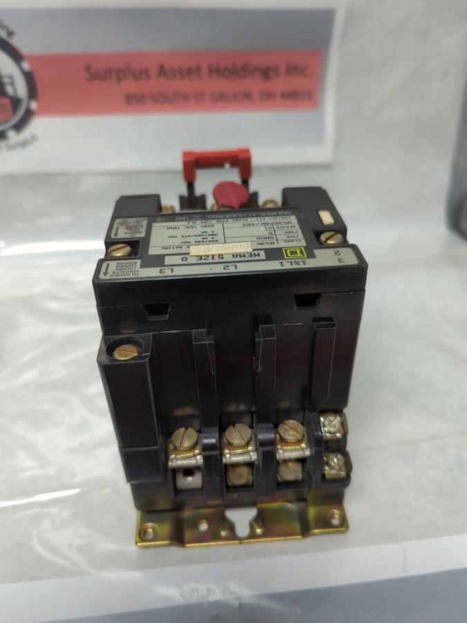 Used SQUARE D,8536-SB02,MOTOR STARTER 3-POLE SERIES A SIZE 0 PRE-OWNED