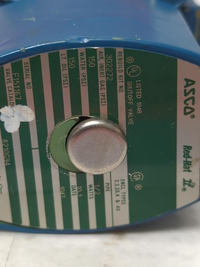 Used ASCO,8210G94,VALVE 1/2 INCH 10.1 WATTS PRE-OWNED
