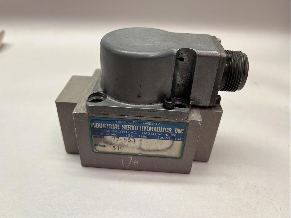 Used INDUSTRIAL SERVO HYDRAULICS,77-553,SERVO VALVE