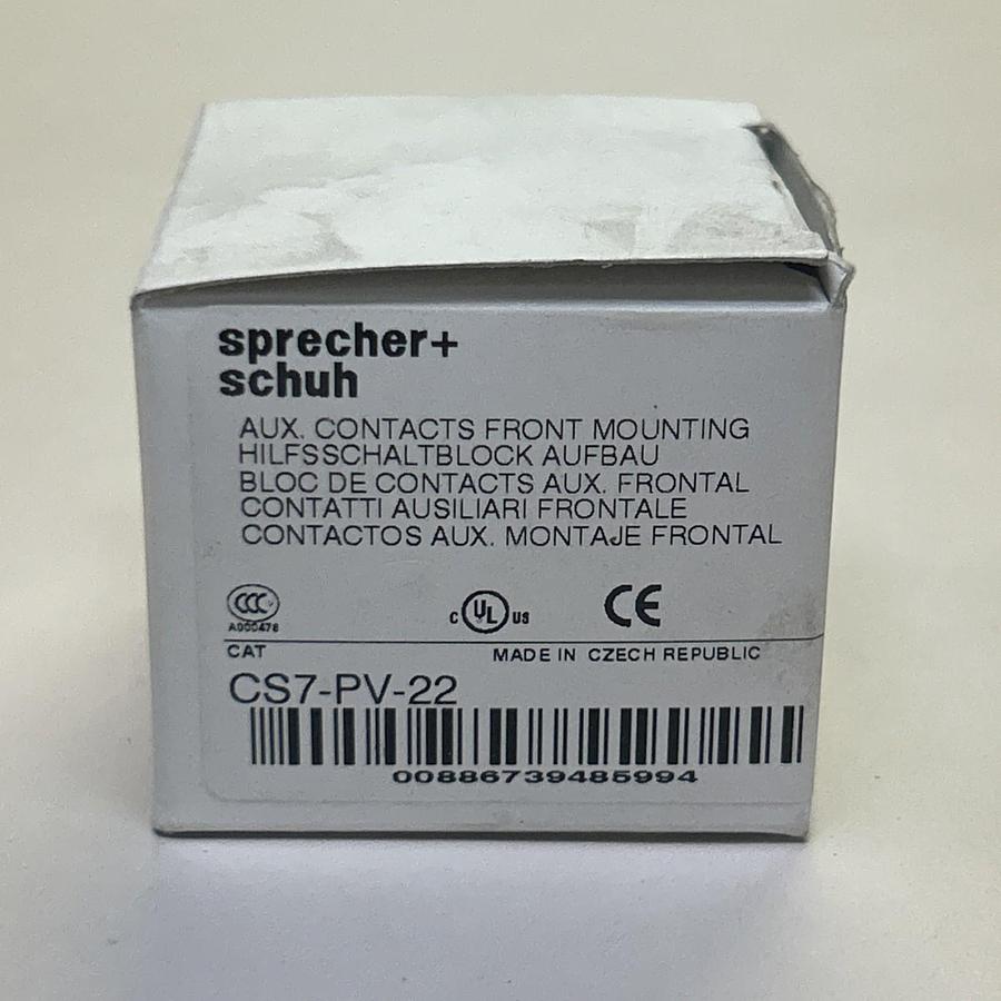 Used SPRECHER+SCHUH,CS7-PV-22,AUXILIARY CONTACT BLOCK NEW
