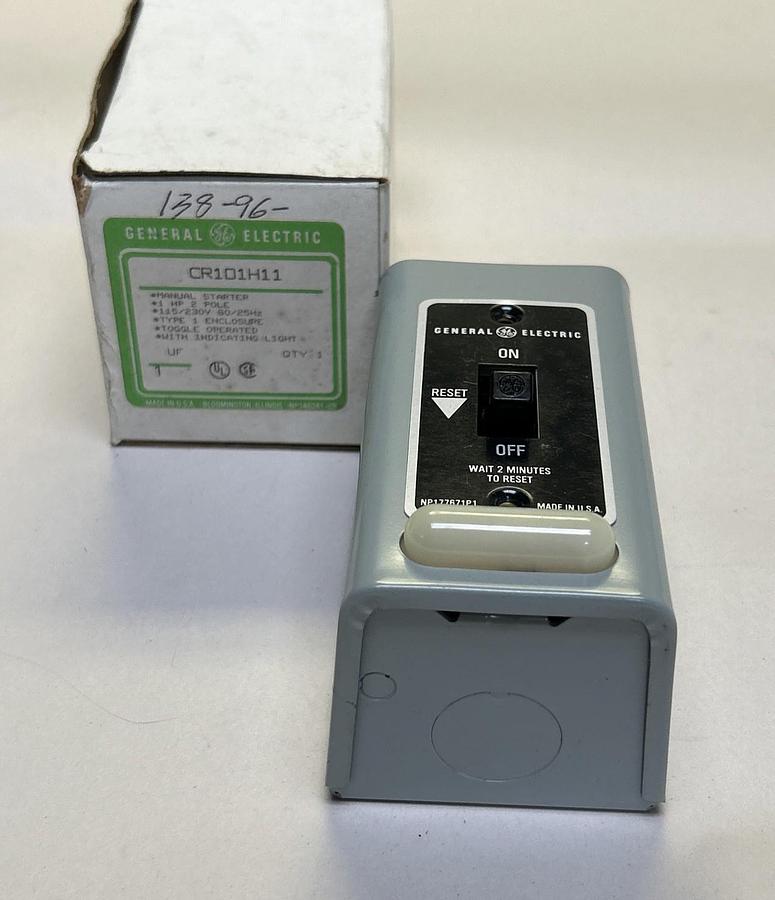 GENERAL ELECTRIC,CR101H11,MANUAL STARTER 1HP 2P NOS