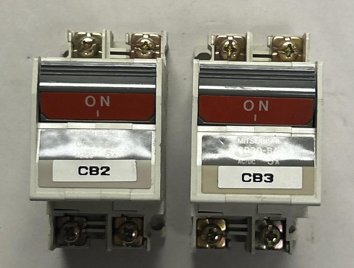 Used MITSUBISHI,CP30-BA,CIRCUIT PROTECTOR 5A LOT OF 2