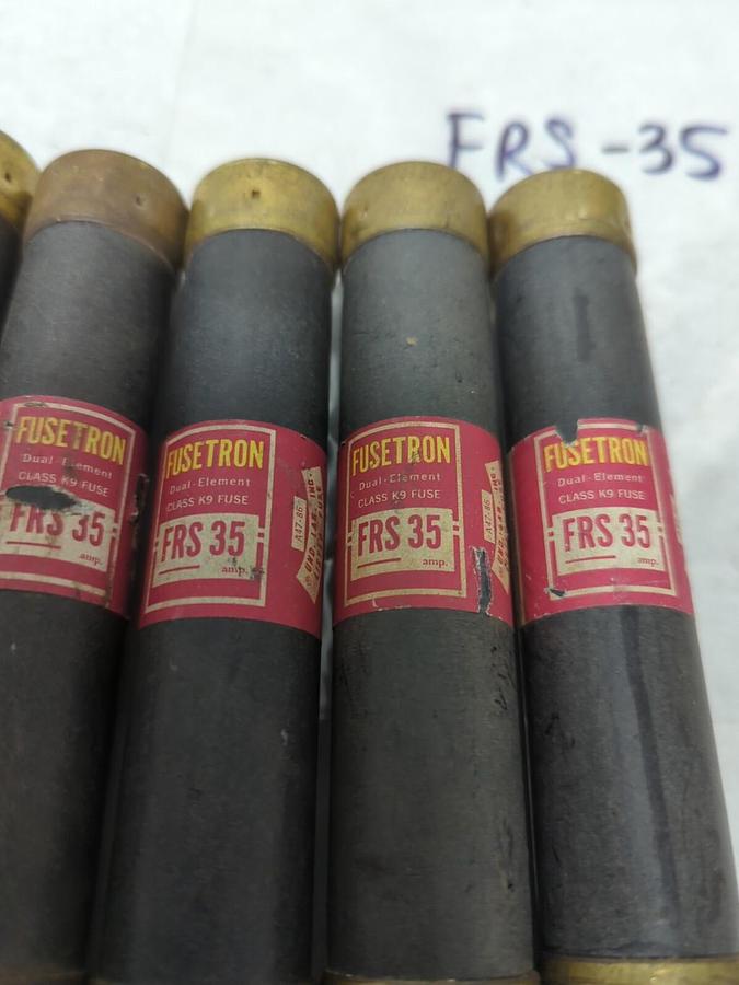 Used COOPER BUSSMANN,FRS-35,FUSETRON 35 AMP FUSE LOT OF 6 PRE-OWNED
