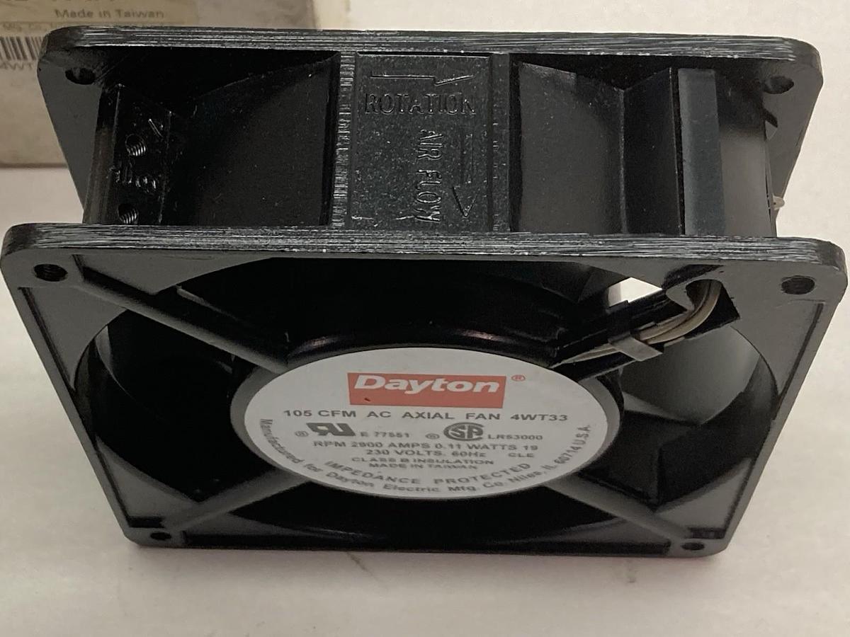 Dayton,4WT33,AC Axial Fan 105 CFM 2900 Amps 0.11 Watts 230V 60Hz