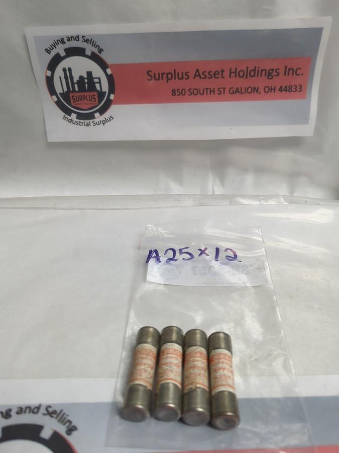 Used GOULD SHAWMUT,A25X12,AMP-TRAP 12 AMP FUSE LOT OF 4 PRE-OWNED