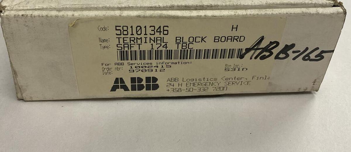 ABB,58101346,Terminal Block Board SAFT 174TBC New in BOX