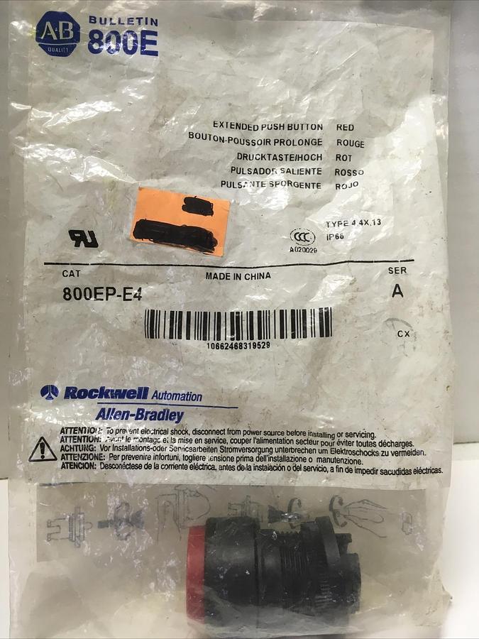 Allen-Bradley,800EP-E4,Extended Push Button Red