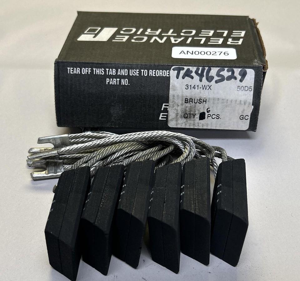 RELIANCE ELECTRIC,3141-WX,CARBON MOTOR BRUSHES BOX OF 6 PIECES NOS