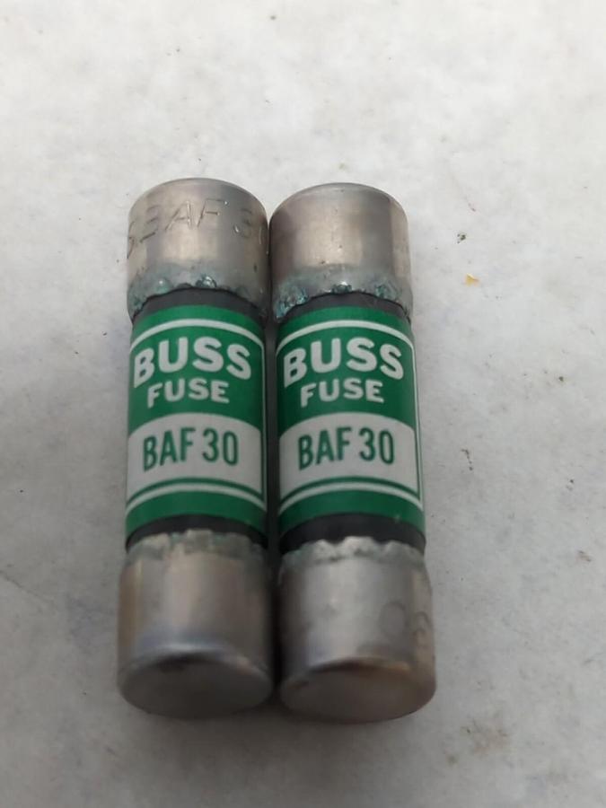 COOPER BUSSMANN,BAF-30,30 AMP FUSE LOT OF 2 NOS