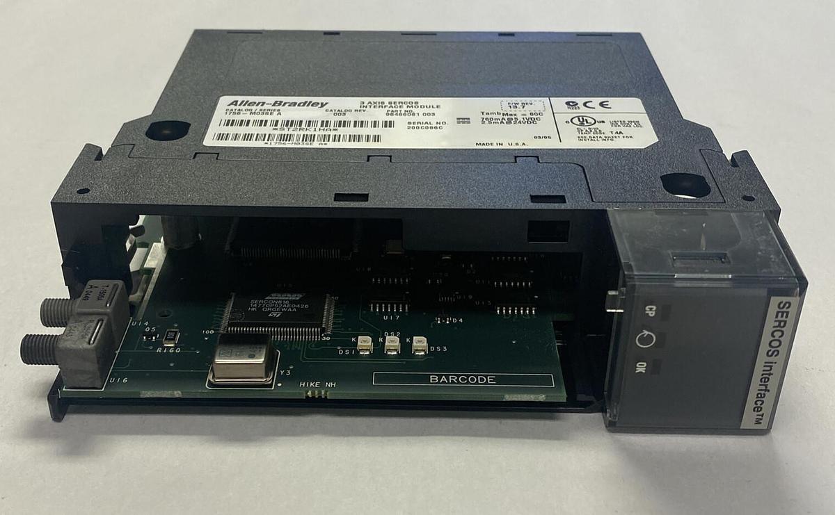 Used ALLEN BRADLEY,1756-M03SE,SER A 3 AXIS SERCOS INTERFACE MODULE NO DOOR
