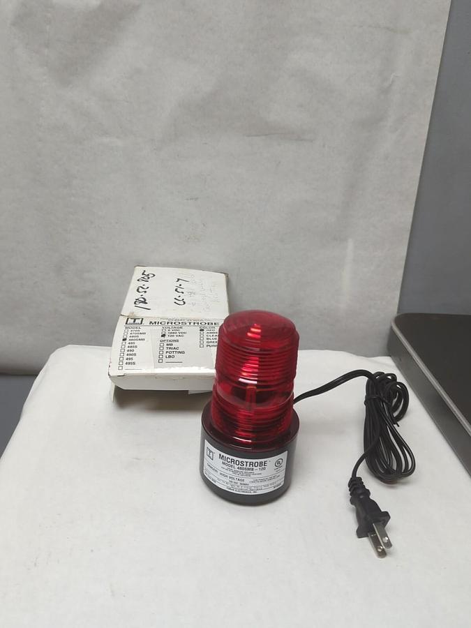 MICROSTROBE,480SMB-120,RED STROB CORDED LIGHT 120V NOS