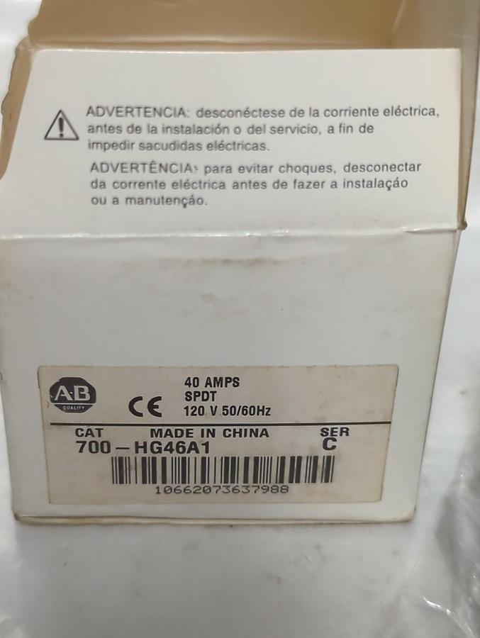 ALLEN BRADLEY,700-HG46A1,CONTROL RELAY 120V 50/60HZ NOS