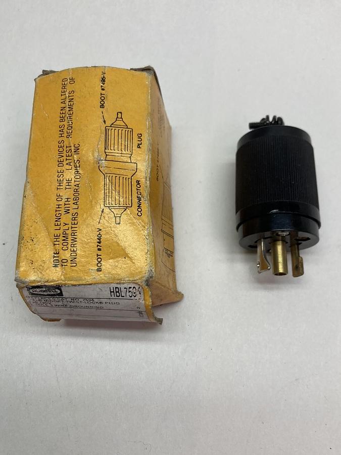 Hubbell,HBL7594,Midget Twist Lock Plug 15A 125V
