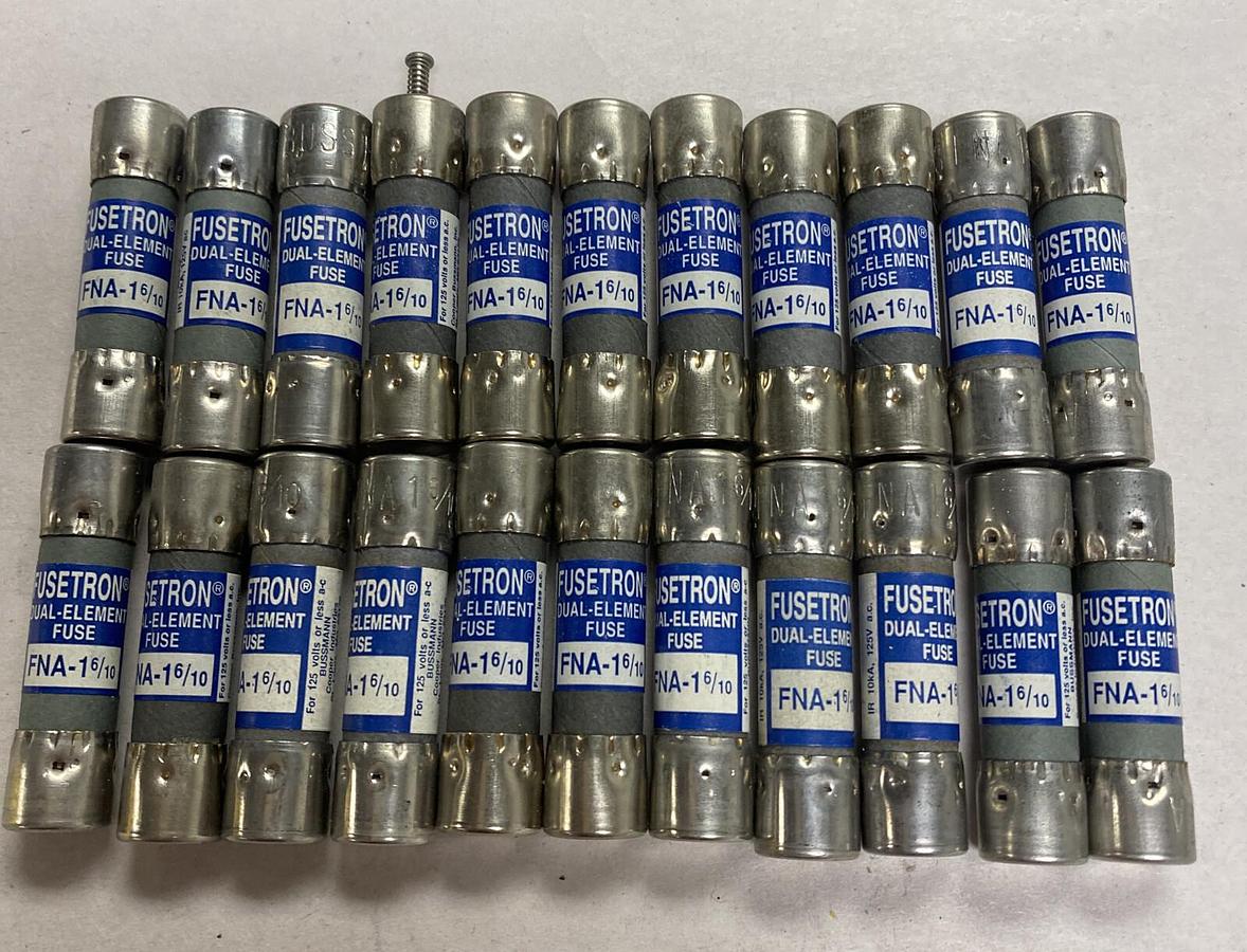 Cooper Bussmann,FNA-1-6/10,Fusetron Fuse Lot Of 22 NOS