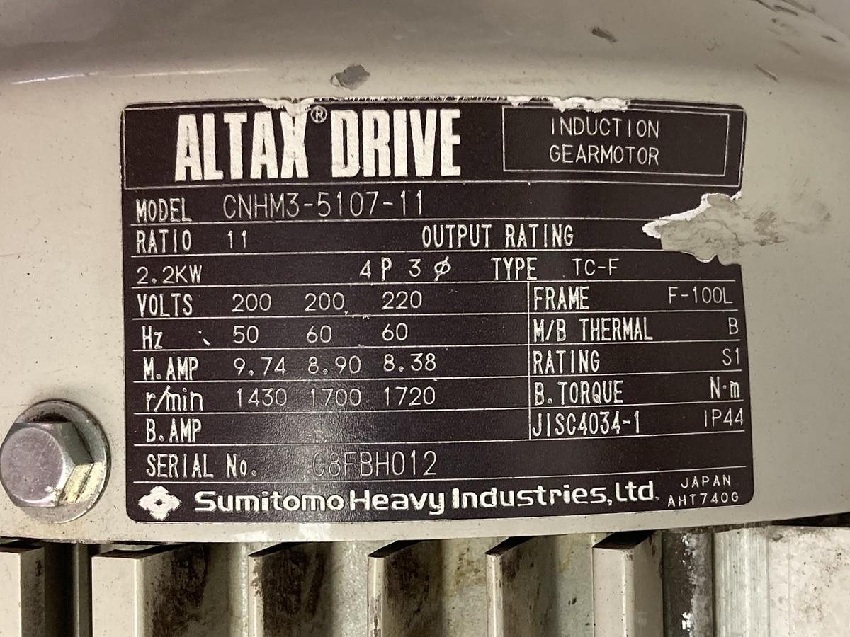 Altax Drive,CNHM3-5107-11,3-Phase Induction Motor w/Altax Drive Ratio 11 2.2KW