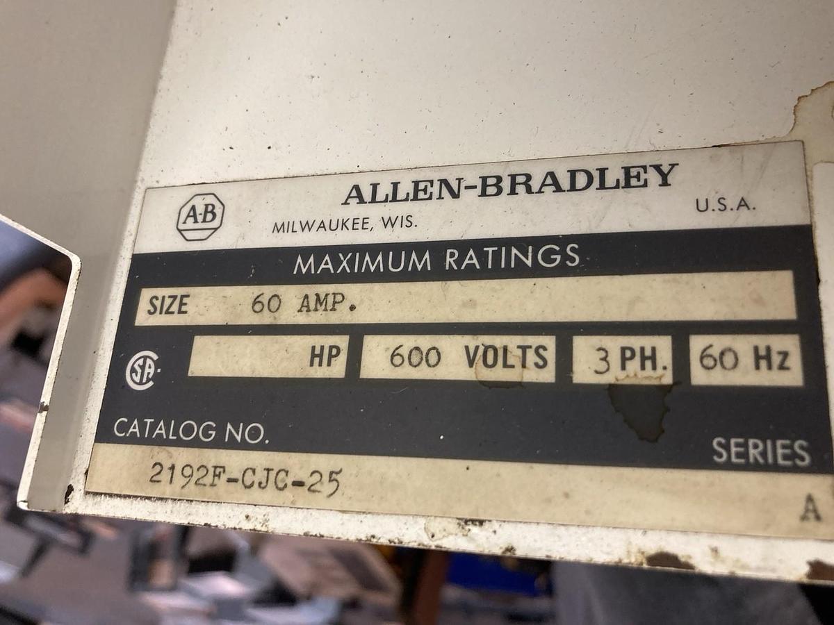 Used Allen-Bradley,2192F,12 Inch Fused Disconnect MCC Bucket 60A 600V 60Hz