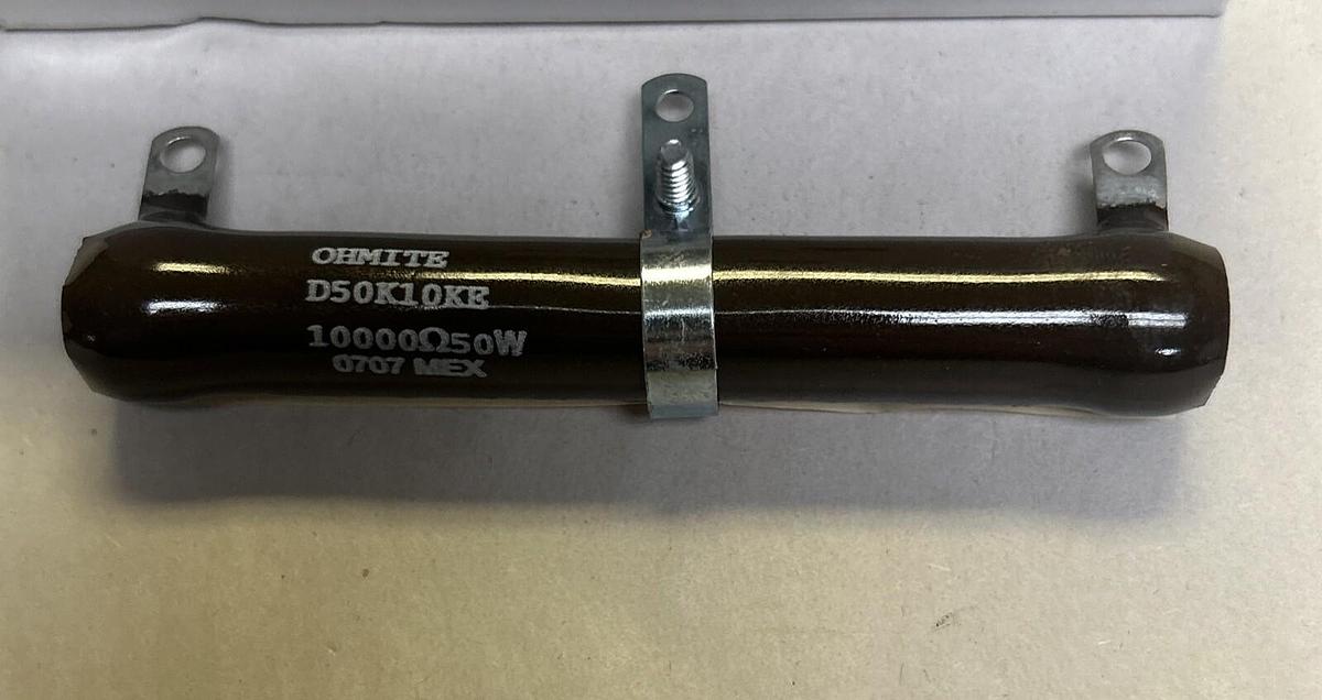 Used OHMITE,D50K10KE,RESISTOR 10000 OHMS NOS