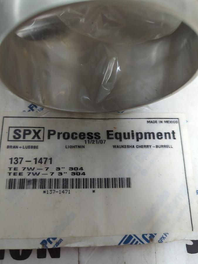 Used SPX,137-1471,TEE 7W-3 INCH SANITARY WELD TEE NEW