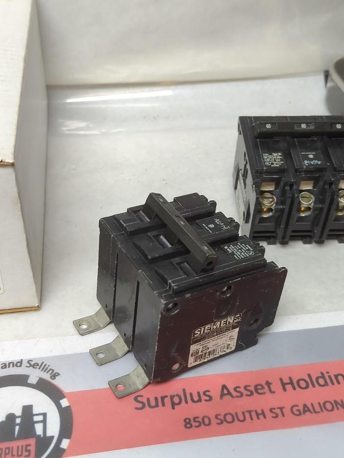Used SIEMENS,B3060,CIRCUIT BREAKER 60 AMP 3-POLE LOT OF 2 PRE-OWNED