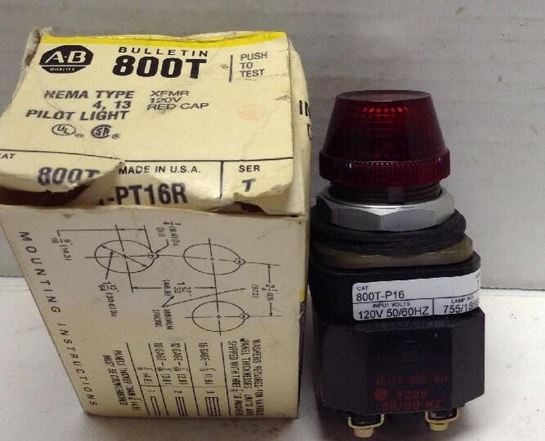 Allen-Bradley,800T-P16R,Red Pilot Light 120V
