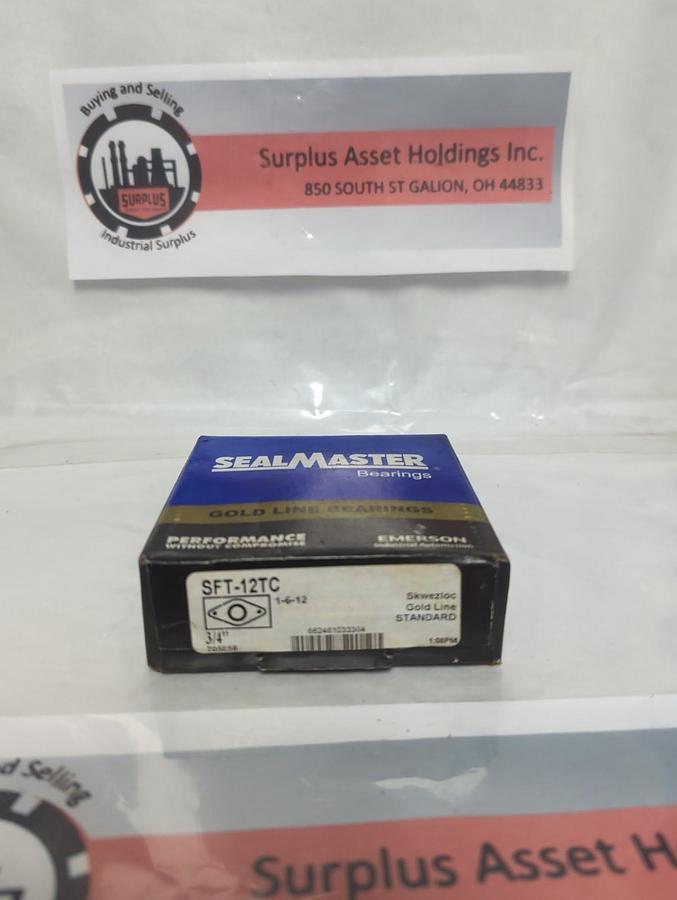 SEALMASTER,SFT-12TC,2-BOLT FLANGE BEARING 3/4 INCH BORE NOS
