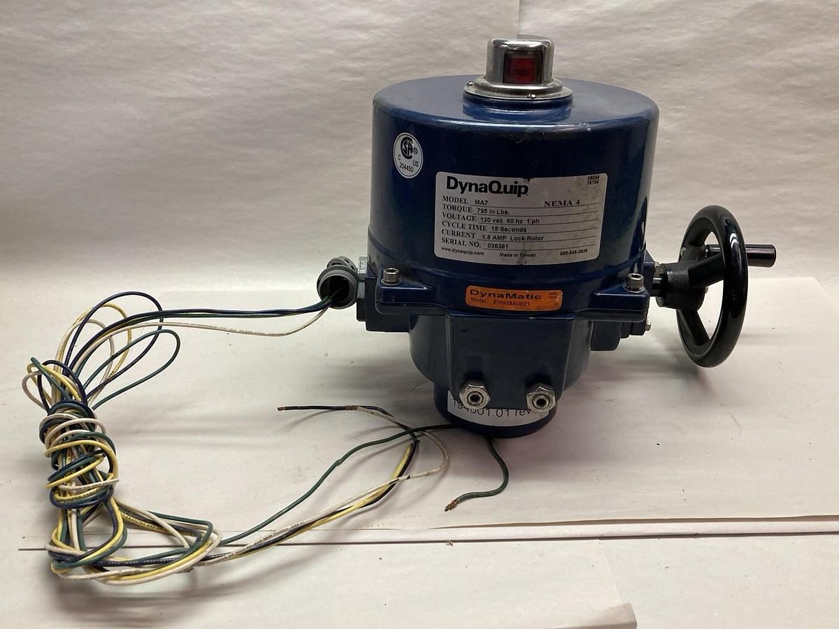 Used DynaQuip,MA7,Single Phase Actuator 120Vac 60Hz 1.8A Nema 4