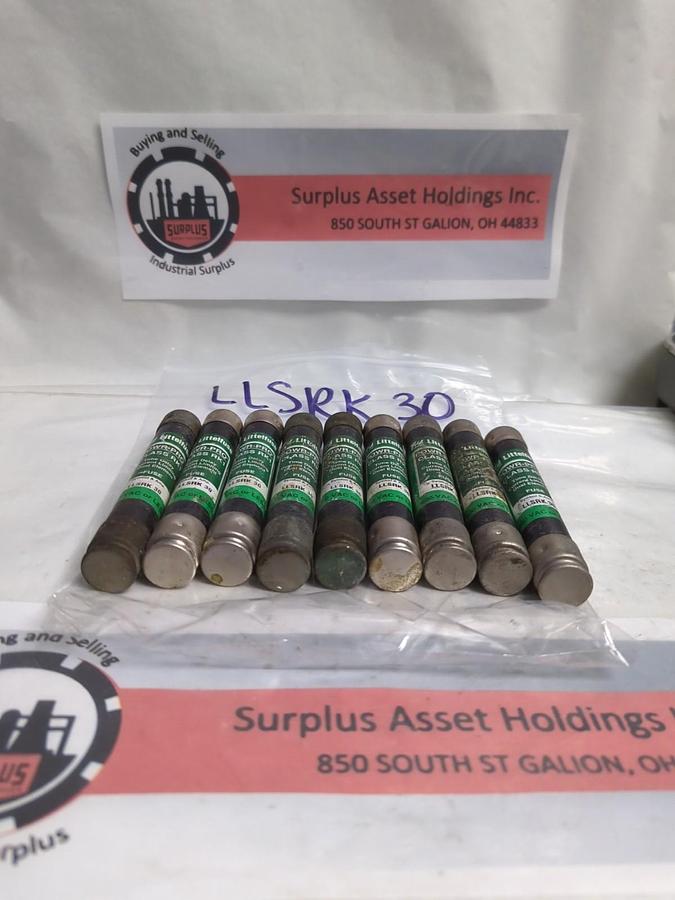 Used LITTELFUSE,LLSRK30,POWR-PRO 30 AMP FUSE LOT OF 9 PRE-OWNED