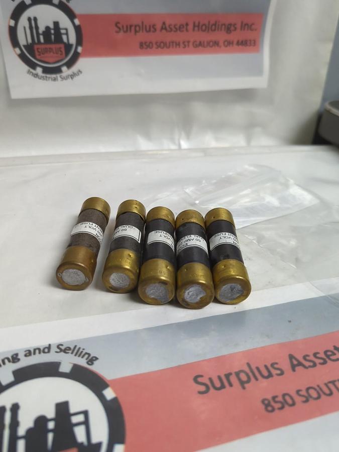 Used ECON,F16B250V60A,FUSE 60 AMP 250 VOLT LOT OF 5 PRE-OWNED