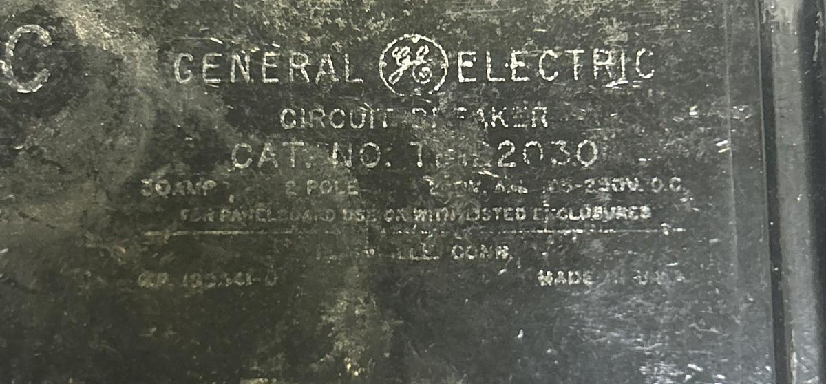 Used GENERAL ELECTRIC,THQD2030,CIRCUIT BREAKER 30A 240V 2P