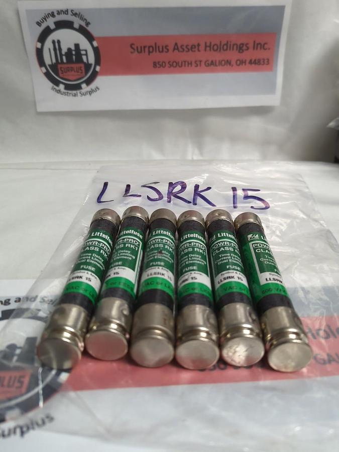 LITTELFUSE,LLSRK-15,POWR-PRO 15 AMP FUSE LOT OF 6 NOS