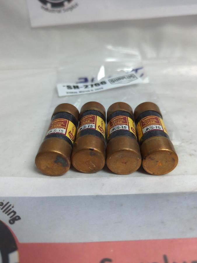 Used COOPER BUSSMANN,JKS-15,LIMITRON 15 AMP FUSE LOT OF 4 PRE-OWNED