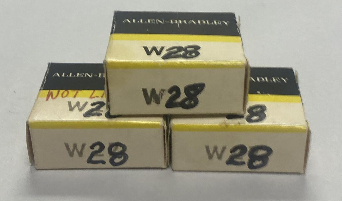 ALLEN BRADLEY,W28,OVERLOAD RELAY HEATER ELEMENT LOT OF 3 NEW
