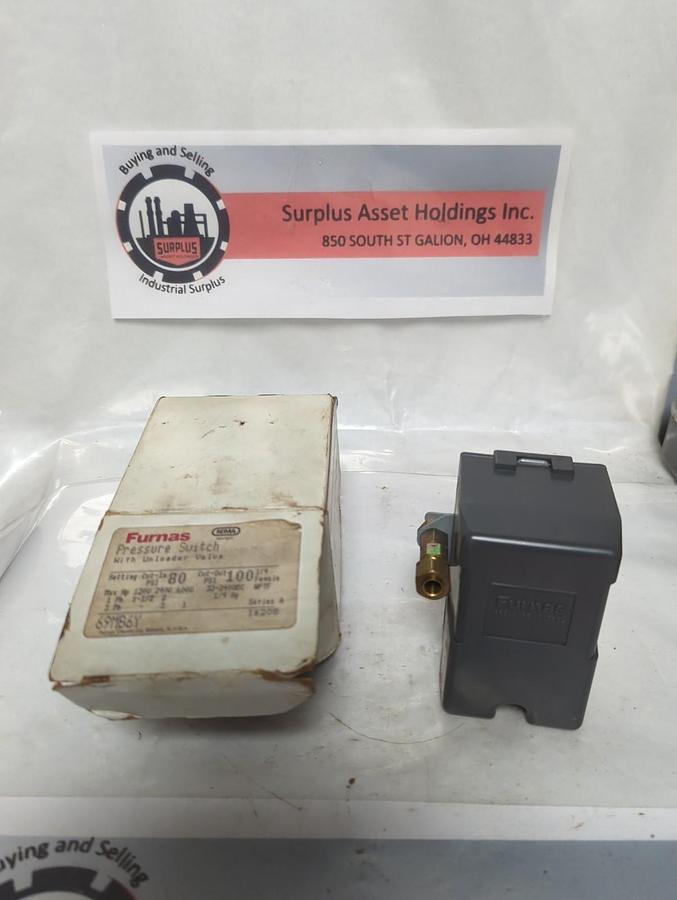 FURNAS,69MB6Y,SERIES A PRESSURE SWITCH WITH UNLOADER VALVE NOS