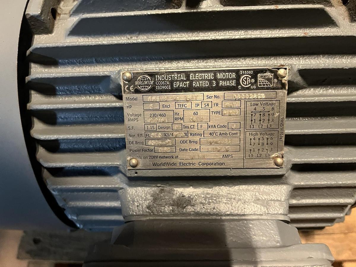 WORLDWIDE,WWEM6-36-184T,ELECTRIC MOTOR 5HP 3510 3PH 230/460V 184T