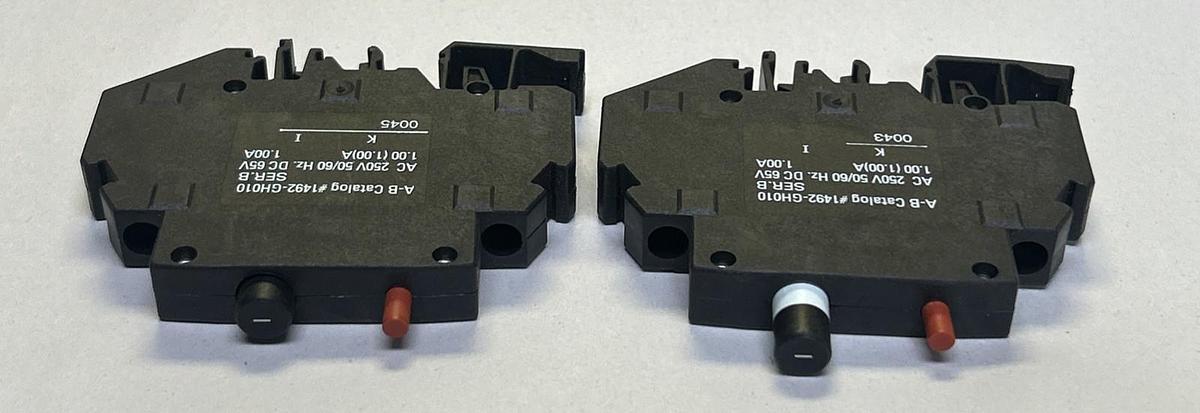 ALLEN BRADLEY,1492-GH010,MINIATURE CIRCUIT BREAKER 1AMP 250V 1P LOT OF 2 NOS