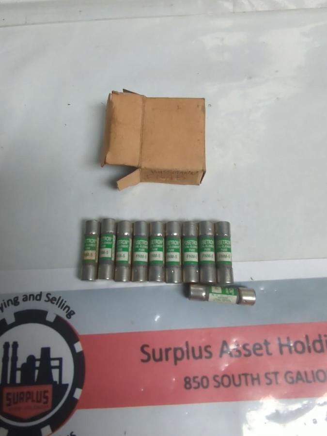 COOPER BUSSMANN,FNM5,FUSETRON 5 AMP FUSES BOX OF 10 NOS