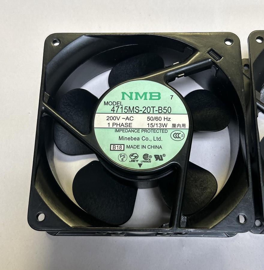 Used NMB,4715MS-20T-B50,COOLING FAN 200V 15/13W 1PH LOT OF 2
