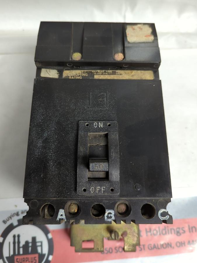 Used SQUARE D,FA-32050,CIRCUIT BREAKER 3-POLE 50 AMP PRE-OWNED