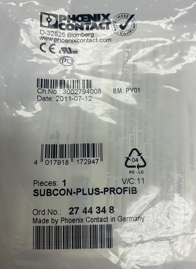 Used Phoenix Contact,2744584,Subcon-Plus-Pro fib Connector New