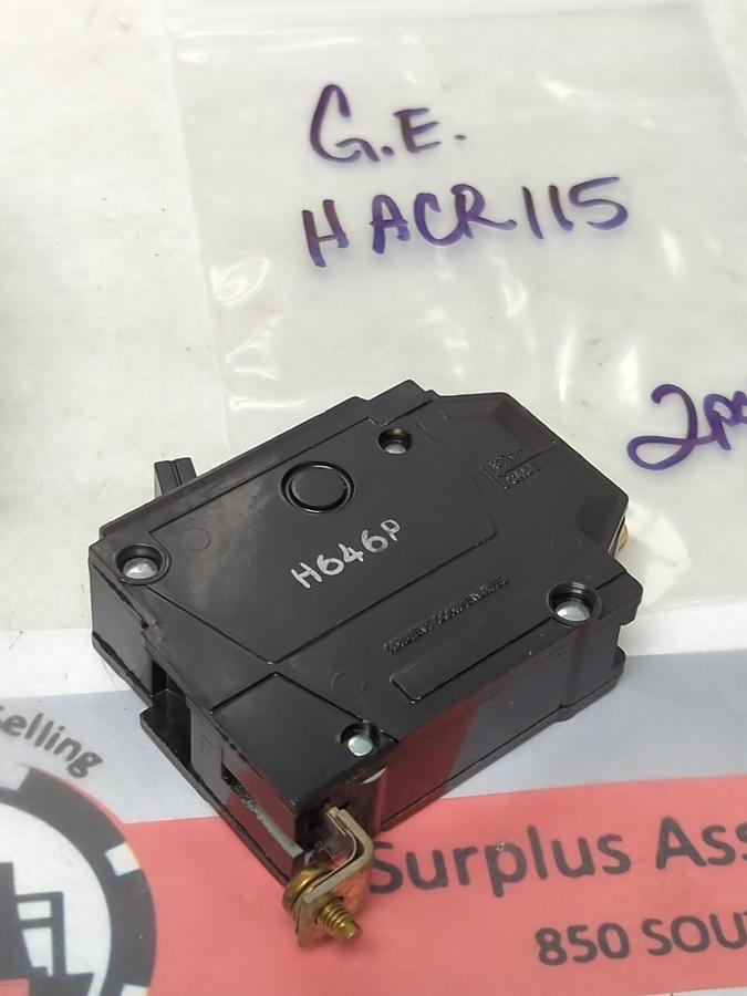 Used GENERAL ELECTRIC,HACR,CIRCUIT BREAKER 15 AMP 1-POLE LOT OF 2 PRE-OWNED