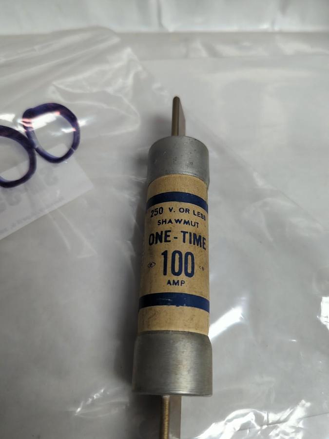 Used SHAWMUT,OT100,ONE-TIME 100 AMP FUSE LOT OF 2 PRE-OWNED