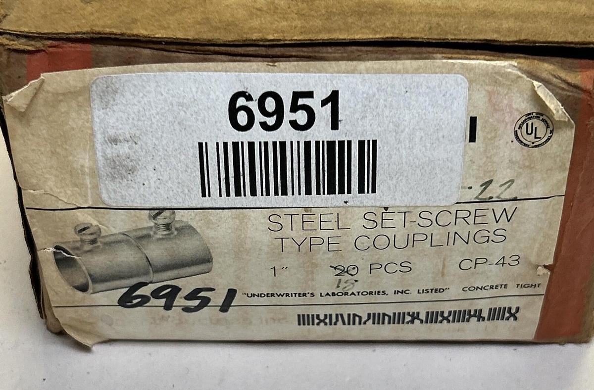 ETP,CP-43,STEEL SET-SCREW COUPLINGS LOT OF 18 NOS