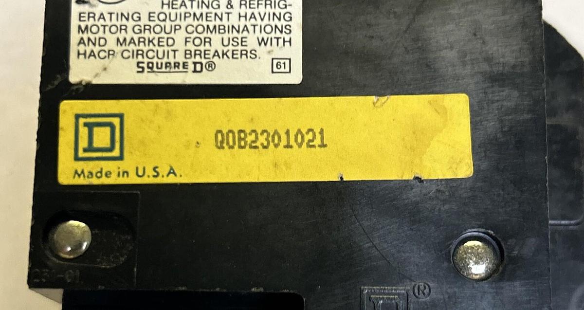 Used SQUARE D,Q0B2301021,CIRCUIT BREAKER 30A 120/240V 2P