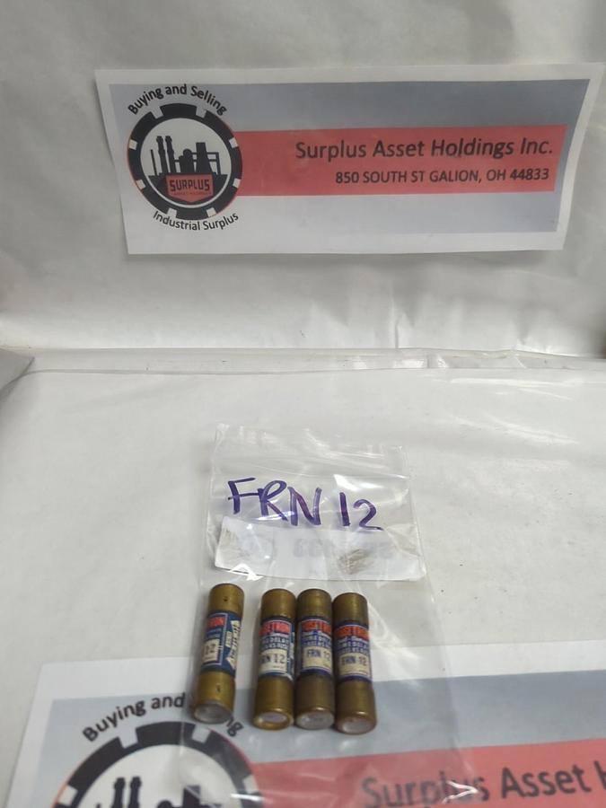 Used COOPER BUSSMANN,FRN-12,FUSETRON 12 AMP FUSE LOT OF 4 PRE-OWNED