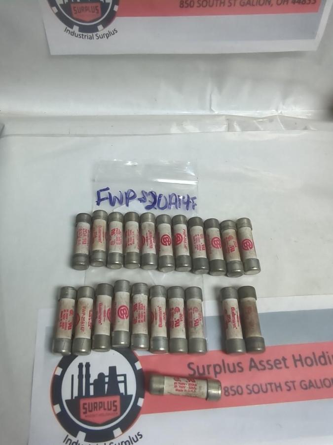 Used COOPER BUSSMANN,FWP20A14F,FUSE 20 AMP FUSE LOT OF 22 PRE-OWNED