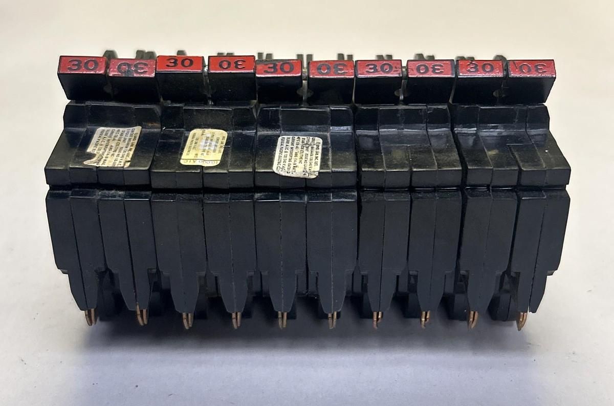 Used FEDERAL PACIFIC,NC230,CIRCUIT BREAKER 30A 120/240V 2P LOT OF 5