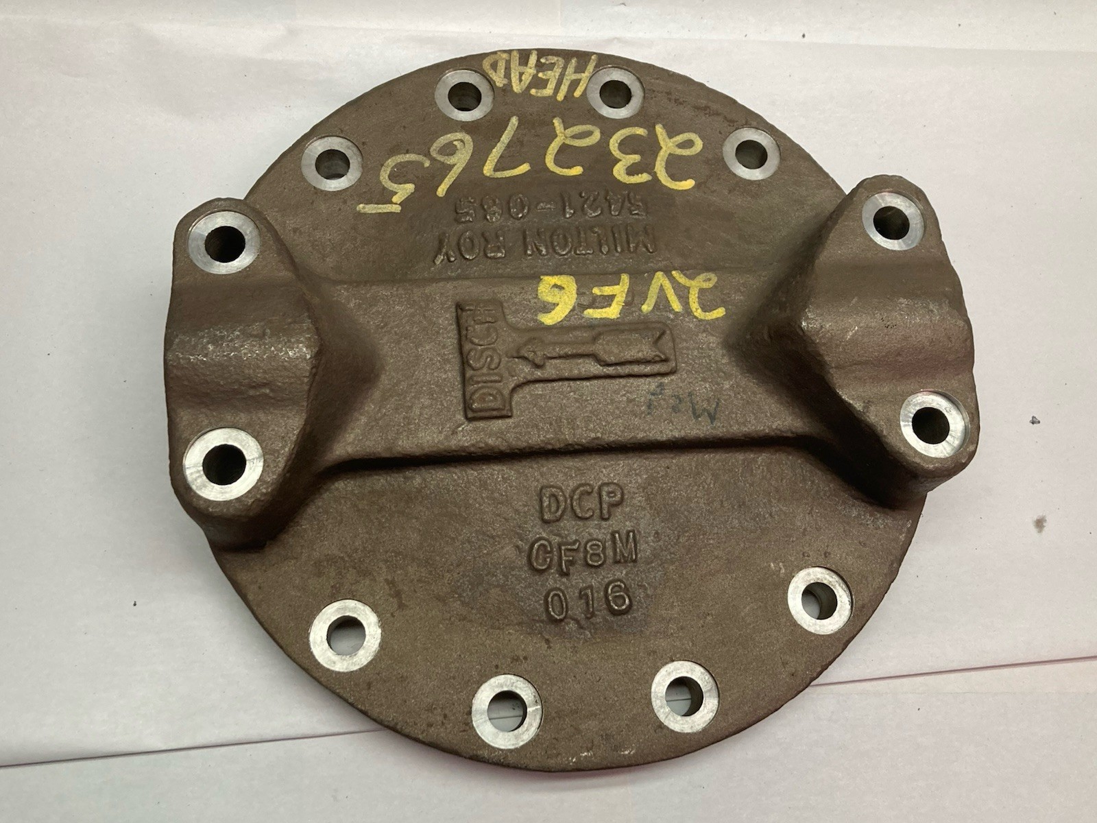 Used Milton Roy,DCP-CF8M-016,Metering Pump Diaphragm Head