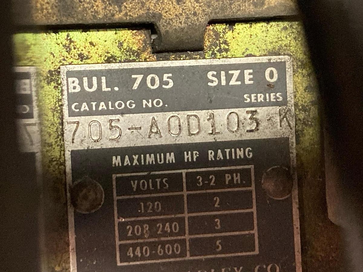 Used Allen-Bradley,705-AOD103,Reversing Starter Ser K Size 0