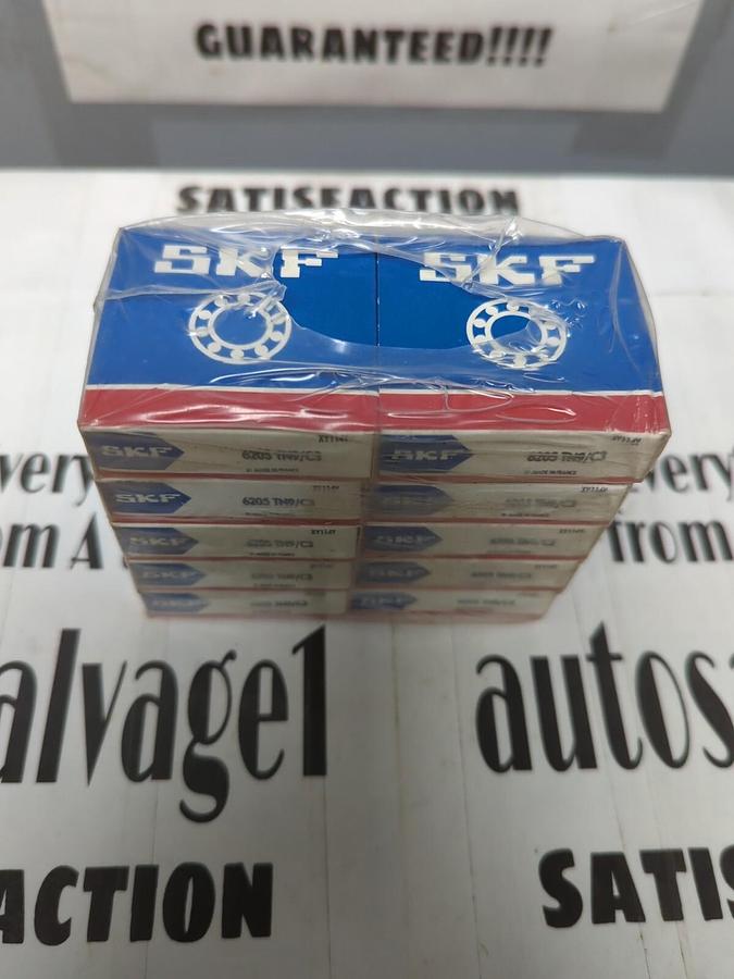 SKF,6205 TN9/C3,DEEP GROOVE BALL BEARINGS 35MM BORE LOT OF 10 NOS